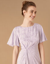 Ellinor Satin Jacquard Maxi Dress, Purple (LILAC), large