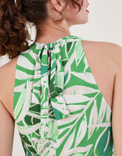 Clo Botanical Print Crossover Maxi Dress, Green (GREEN), large