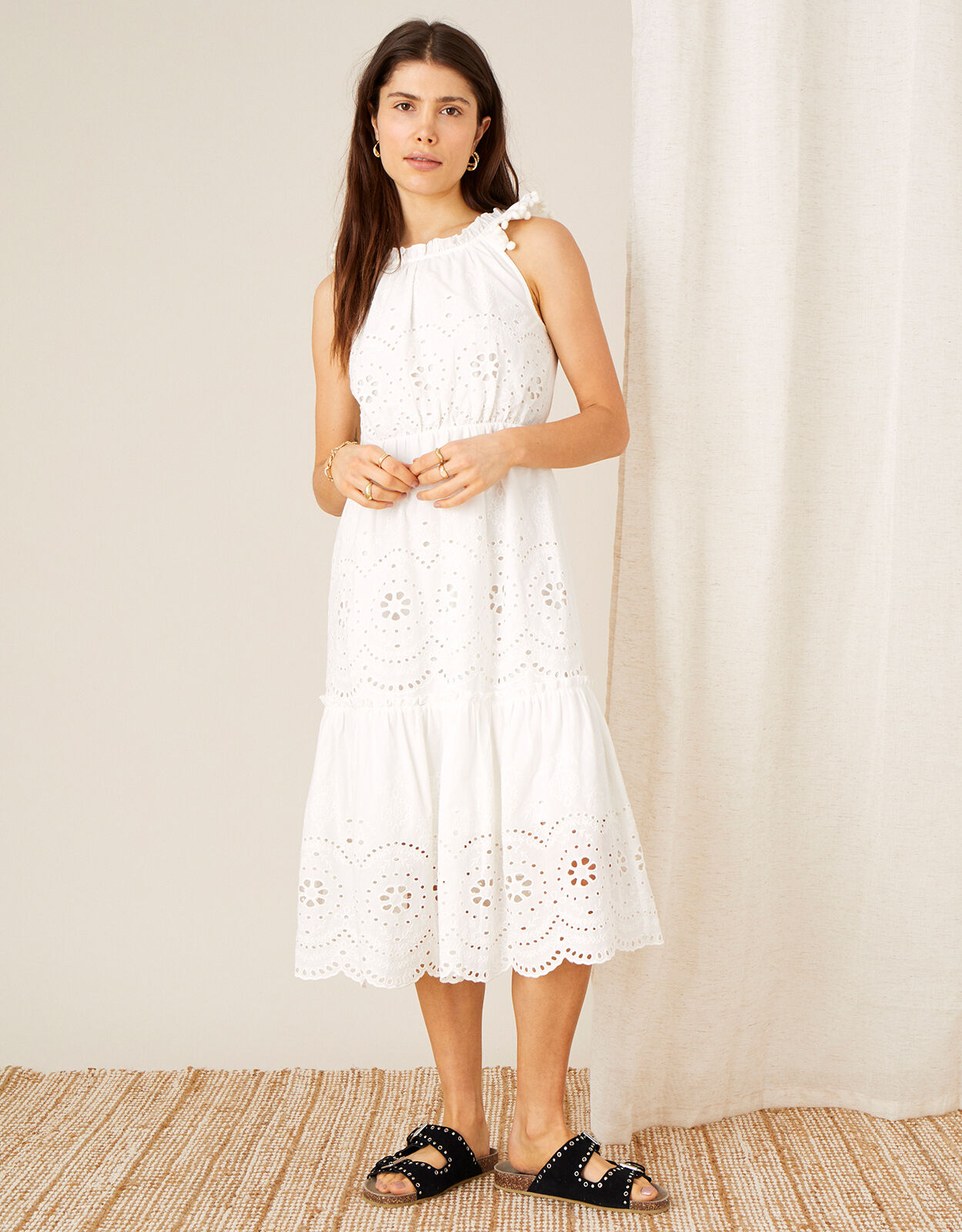White on sale schiffli dress