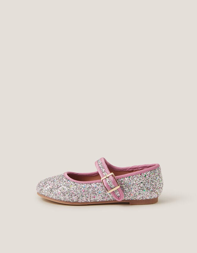 Glitter Strap Ballet Flats, Pink (PINK), large