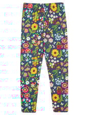 Frugi Libby Printed Leggings, Blue (NAVY), large