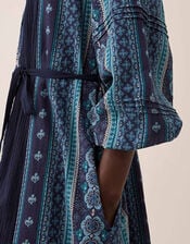 East Gabriette Geometric Print Embroidered Dress, Blue (BLUE), large