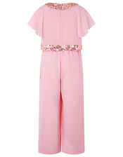 Megan Sequin Wide-Leg Jumpsuit, Pink (DUSKY PINK), large