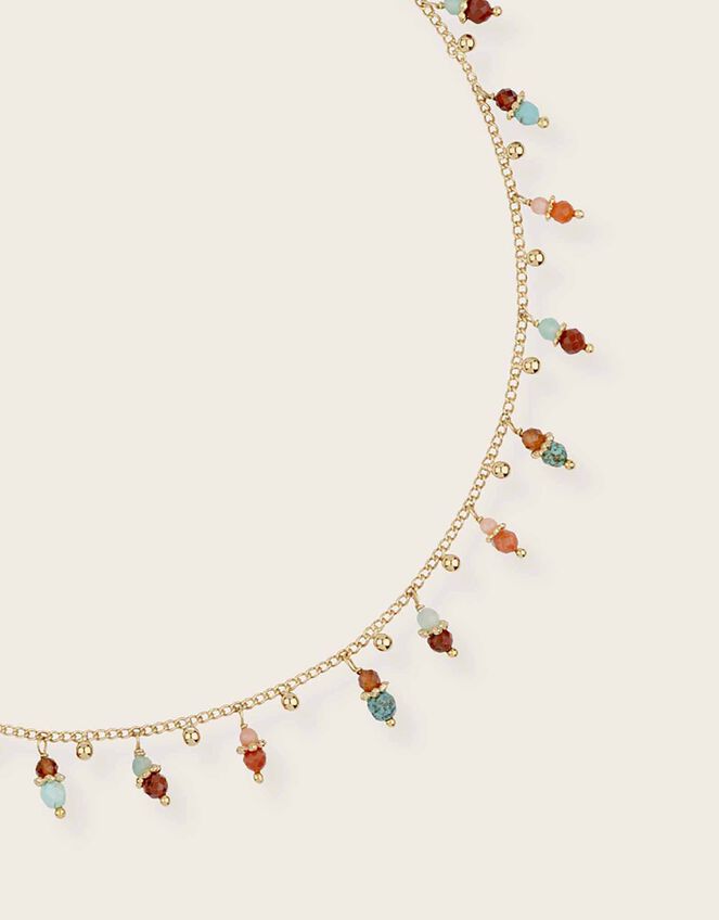 Gas Bijoux Gold-Plated Gemstone Vert & Pink Quartz Necklace, , large
