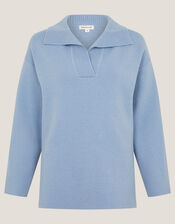 Cherry Collar Jumper, Blue (PALE BLUE), large