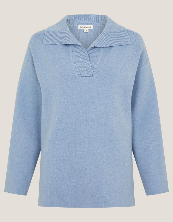 Cherry Collar Jumper, Blue (PALE BLUE), large