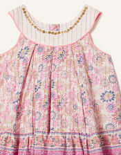 Baby Woodblock Print Dress, Purple (LILAC), large