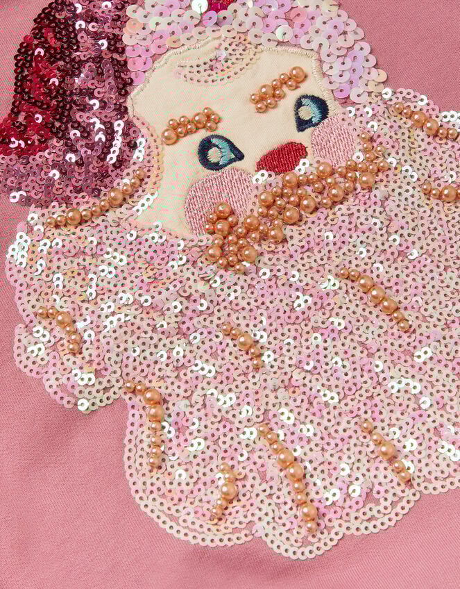 Sequin Santa Christmas Sweatshirt, Pink (PINK), large