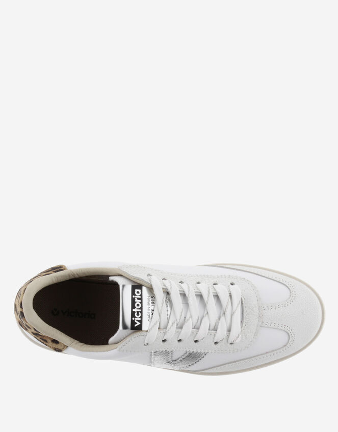 Victoria Berlin Leopard Print Trainers, Silver (SILVER), large