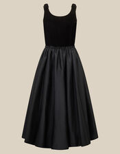 Ohio A-Line Velvet Prom Dress, Black (BLACK), large