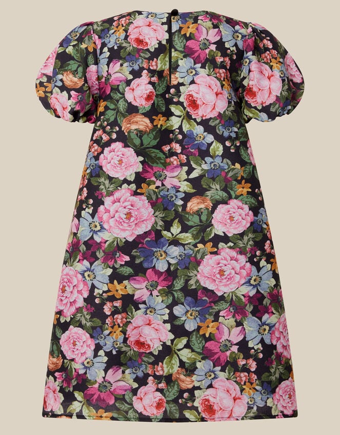 Monsoon x Queens of Archive Edie Velvet Bow Floral Print Party Dress​, Black (BLACK), large