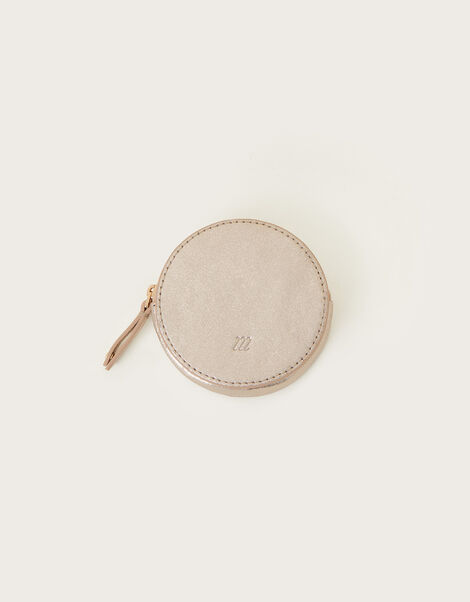Metallic Leather Round Coin Purse Gold, Gold (GOLD), large