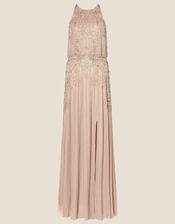 Embellished Maxi Dress in Recycled Polyester, Pink (PINK), large