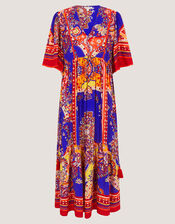 Padma Printed Midi Dress, Blue (COBALT), large