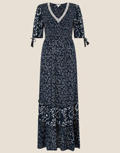 ARTISAN STUDIO Mix Print Tiered Dress, Blue (NAVY), large