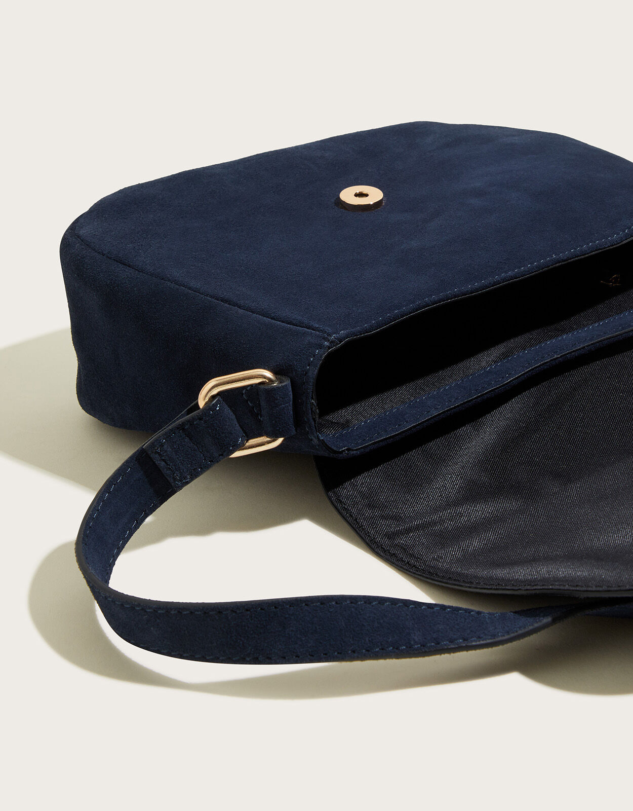 Suede Saddle Hoop Cross Body Bag