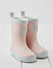 Grass and Air Colour-Revealing Wellies, Pink (PALE PINK), large