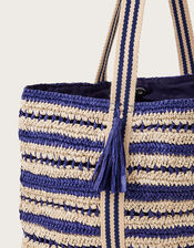 Peter Stripe Straw Bag, , large