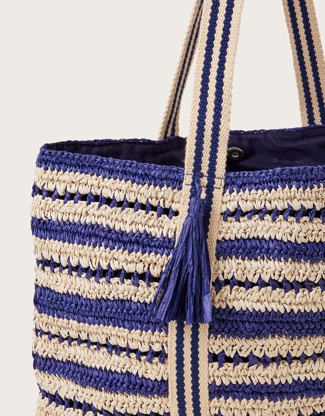 Peter Stripe Straw Bag, , large