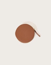 Leather Round Coin Purse, Tan (TAN), large