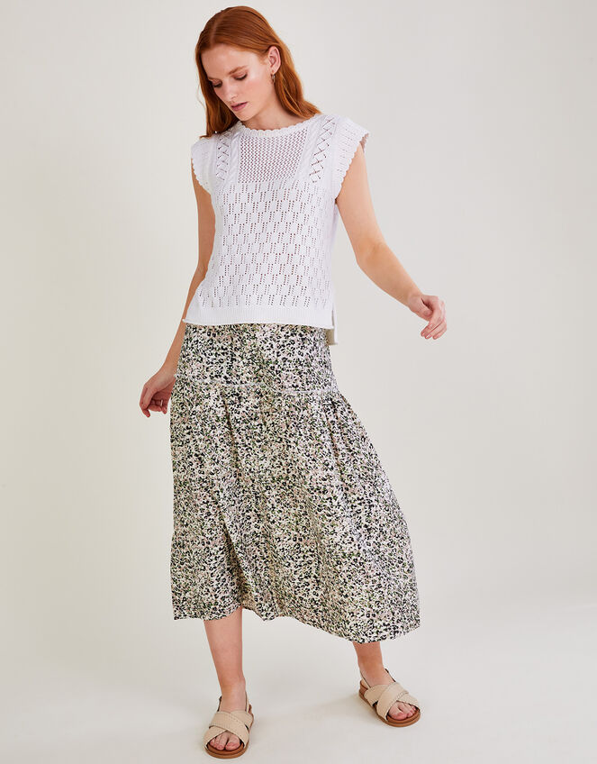 Animal Print Skirt in LENZING™ ECOVERO™ , Black (BLACK), large