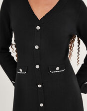 Pocket Detail Knit Dress, Black (BLACK), large