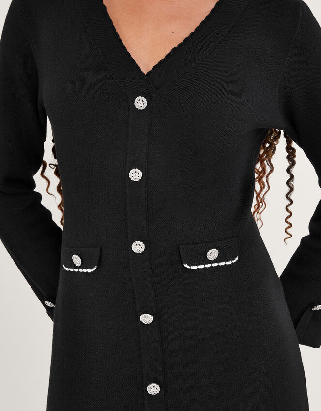Pocket Detail Knit Dress, Black (BLACK), large