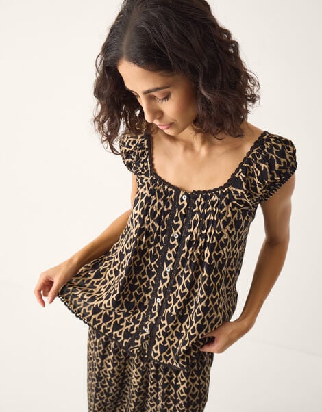 Arti Print Button Top, Black (BLACK), large