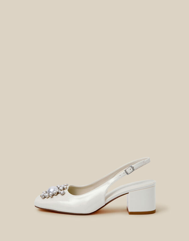Wynn Pearl Slingback Heels, Ivory (IVORY), large