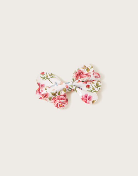 Artisan Rose Print Bow Hair Clip, , large