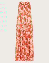 Shelly Sleeveless Printed Maxi Dress, Orange (RUST), large