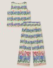 Clara Floral Print Top & Trouser Set, Ivory (IVORY), large