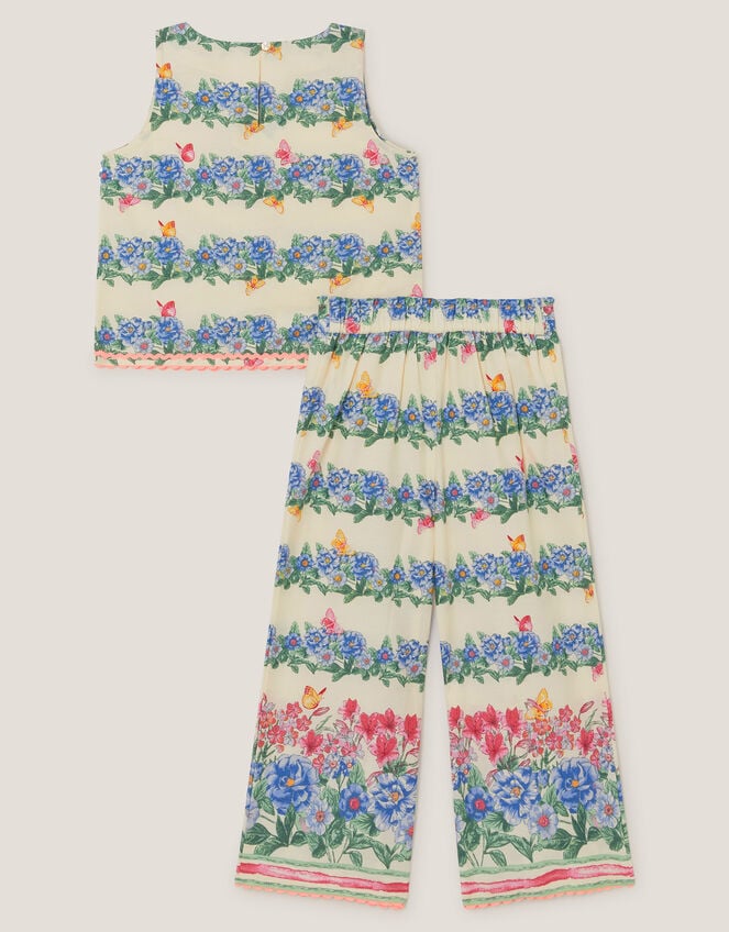 Clara Floral Print Top & Trouser Set, Ivory (IVORY), large