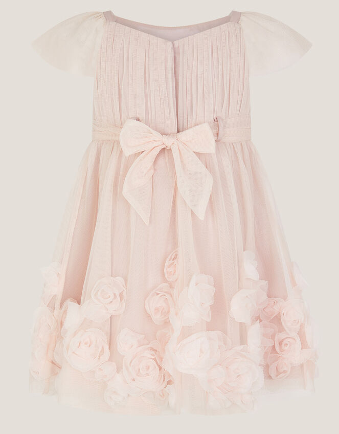 Baby Evangaline Rose Appliqué Tulle Dress, Pink (PINK), large