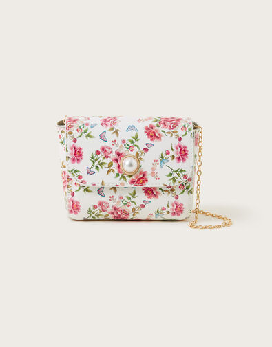 Artisan Rose Print Patent Bag, , large