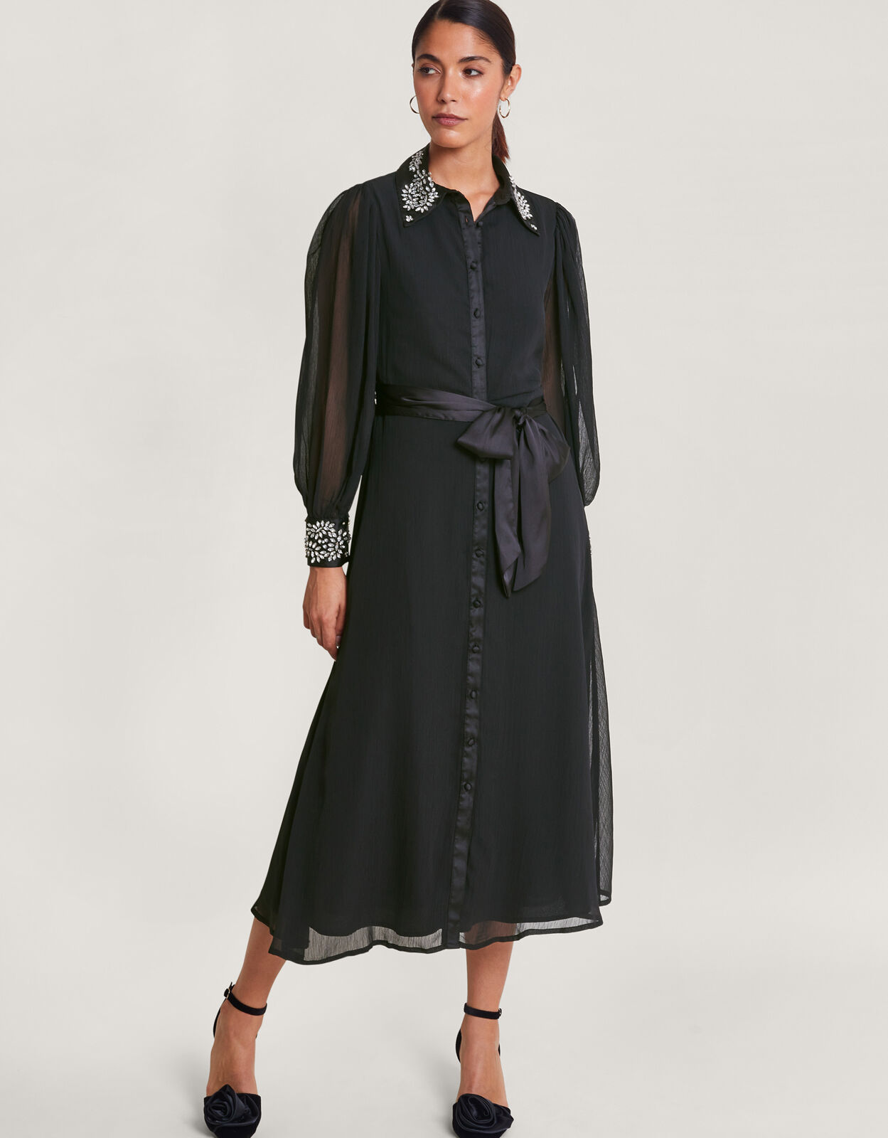 Embellished shirt dress cheap