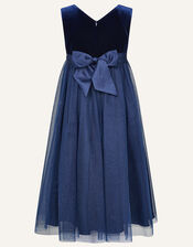 Lilly Velvet Maxi Dress , Blue (NAVY), large