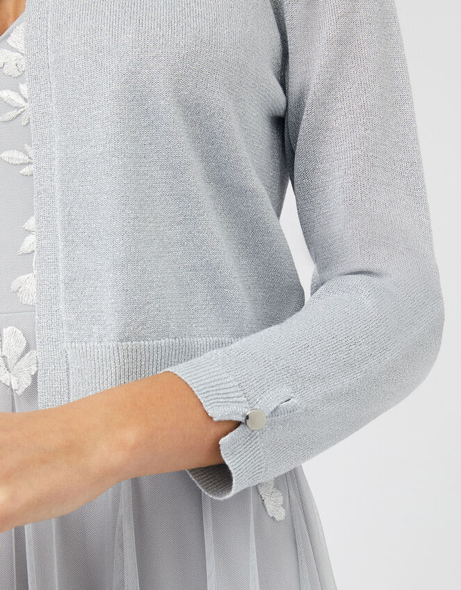 Elyse Metallic Shrug, Blue (BLUE), large