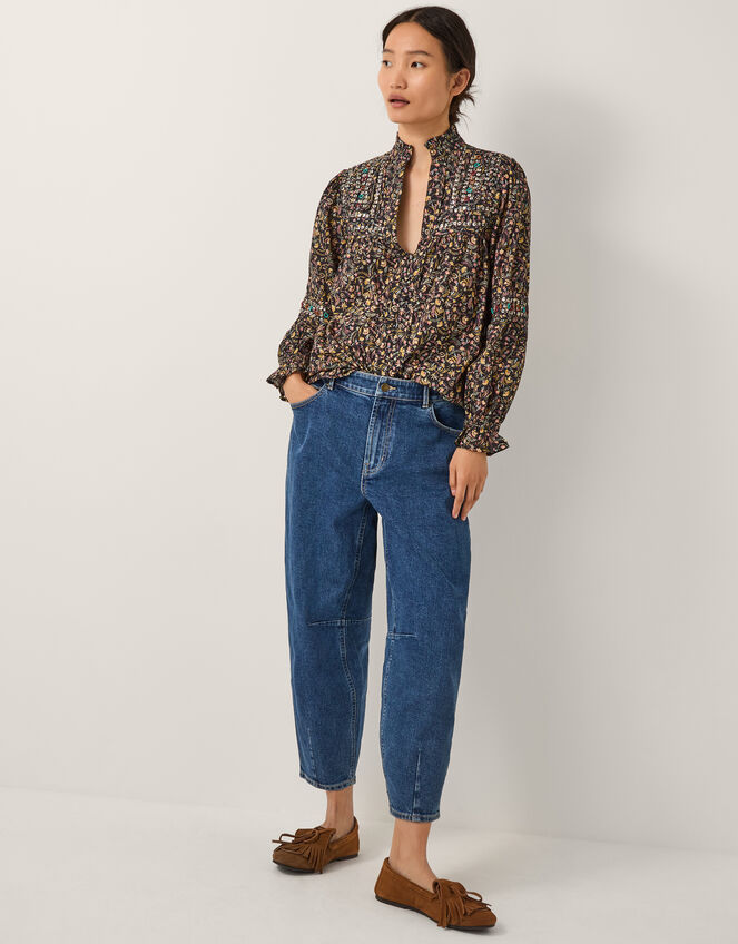 Harriet Embellished Floral Blouse, Black (BLACK), large