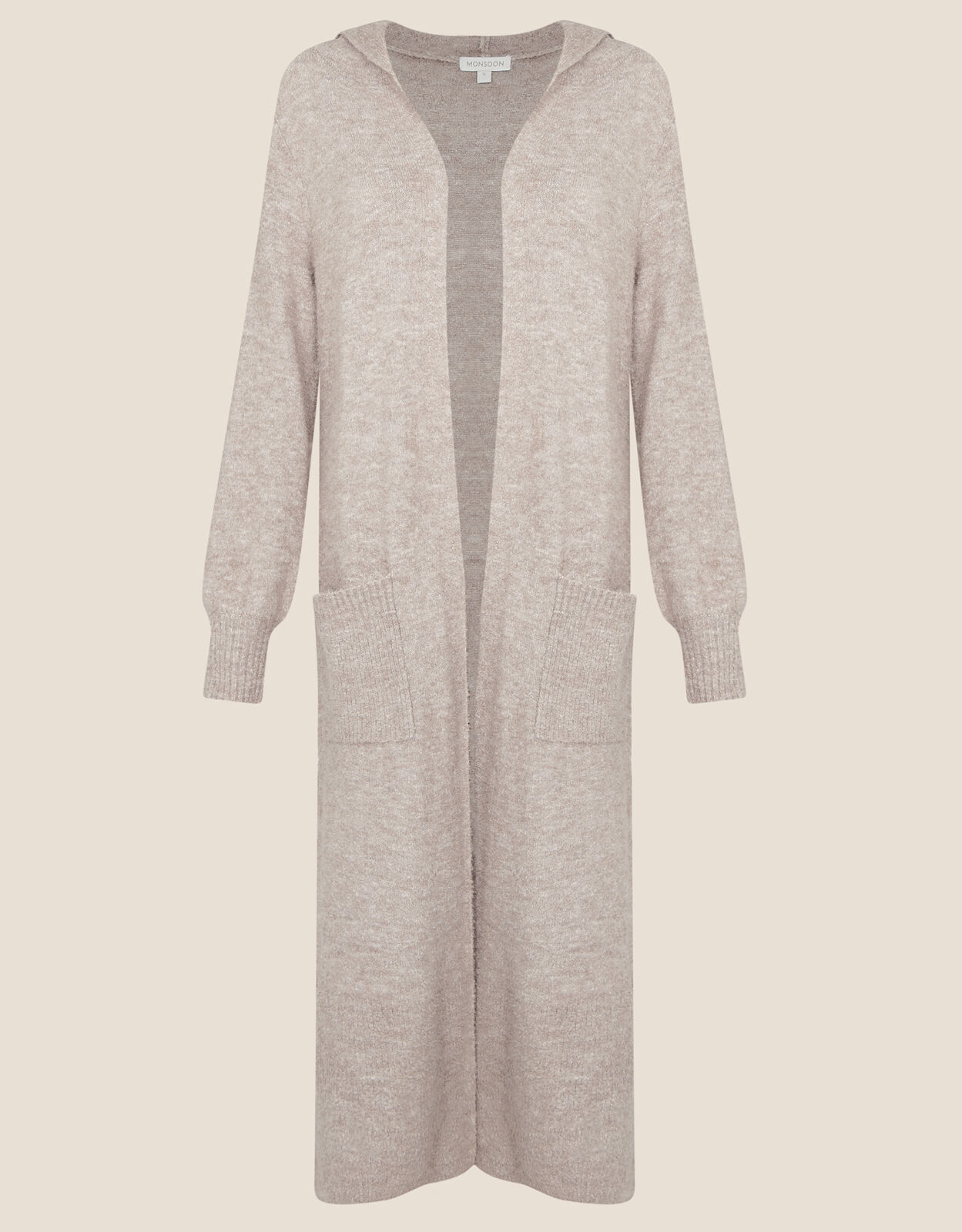 Maxi Hooded Cardigan Brown