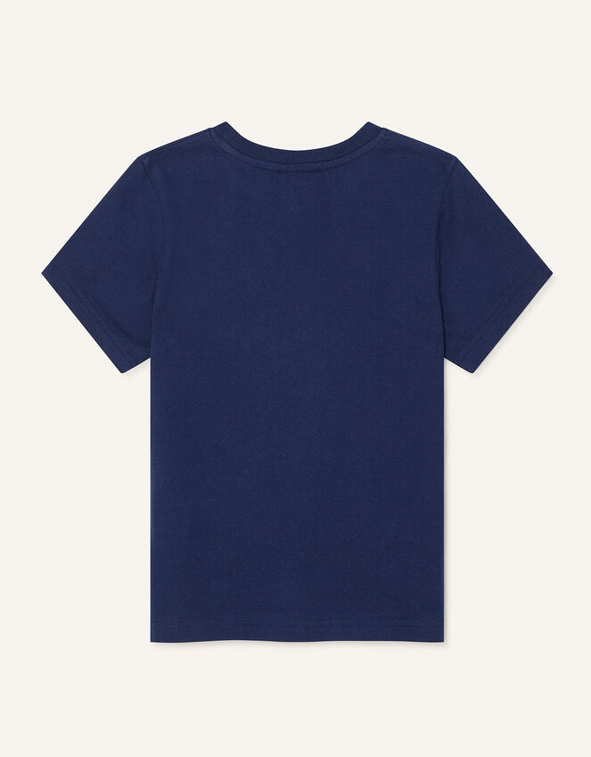 Animal Biker T-Shirt , Blue (NAVY), large