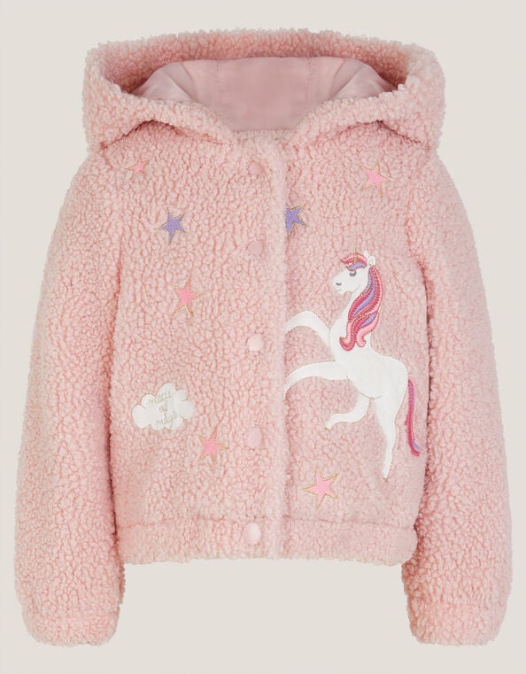 Baby Unicorn Borg Hoodie, Pink (PINK), large