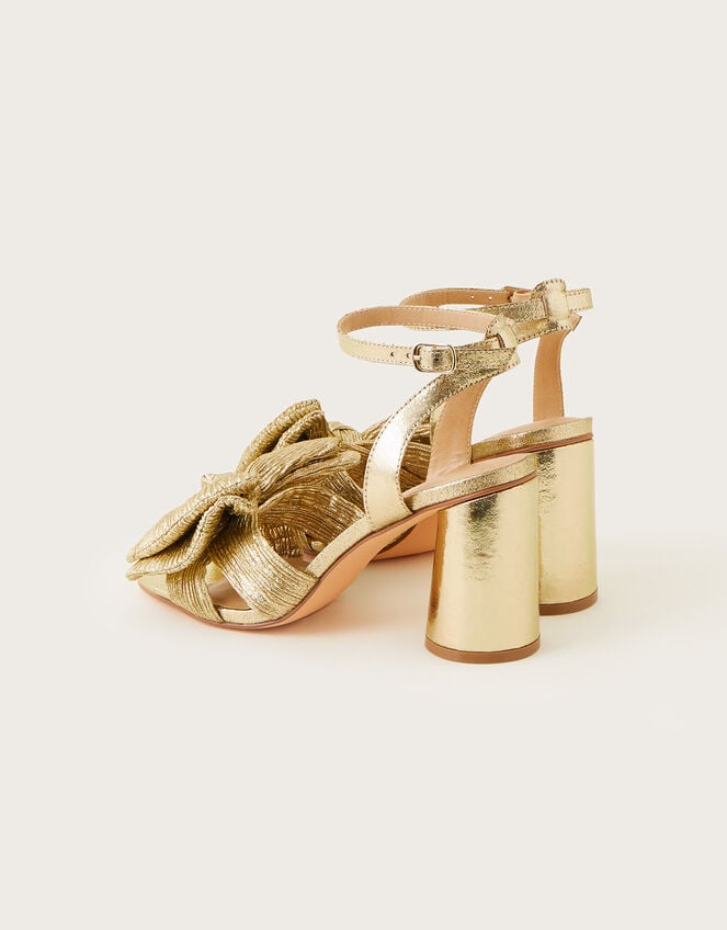 fløjte forvridning ignorere Metallic Bow Block Heel Sandals Gold | Occasion Shoes | Monsoon US.
