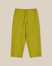 Tansy Cropped Straight Leg Taffeta Trousers, Green (LIME), large