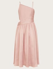 Satin Cut-Out Prom Dress, Pink (PINK), large