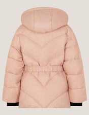 Belted Puffer Coat, Pink (PINK), large