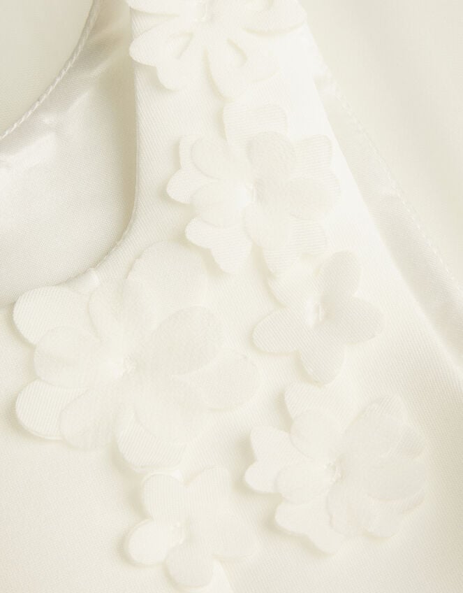 Cheryl 3D Flower Scuba Dress, Ivory (IVORY), large