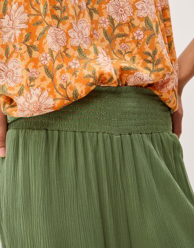 Reese Shirred Harem Trousers, Green (KHAKI), large