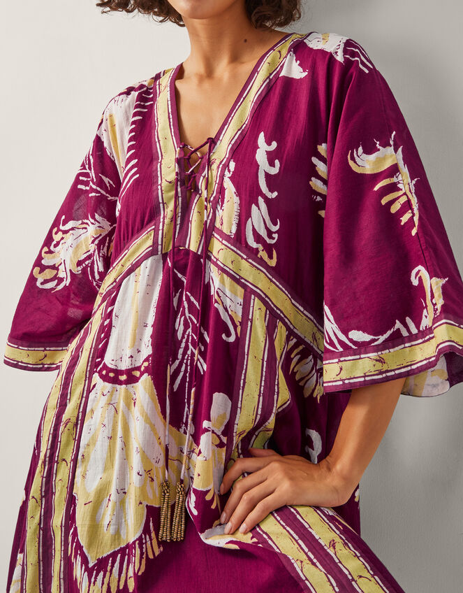 Amisha Kaftan Midi Dress, Red (BURGUNDY), large