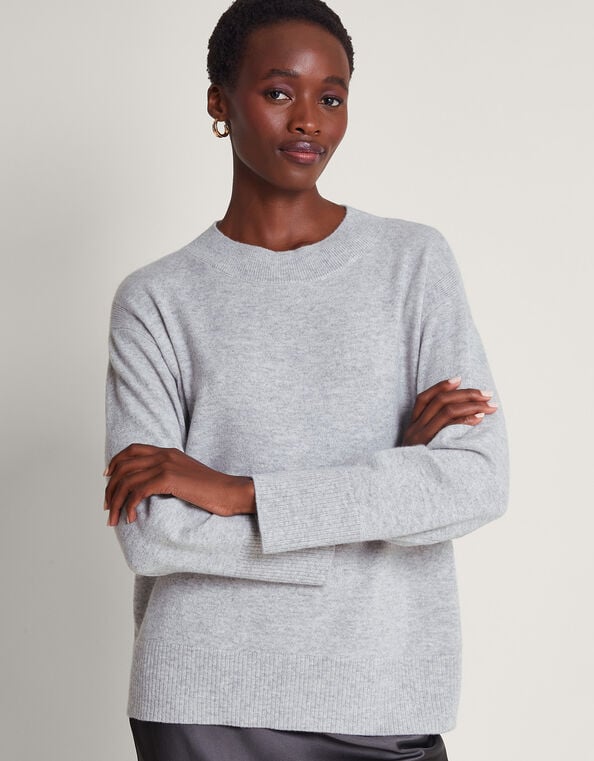 Claire Cashmere Jumper, Grey (GREY), large